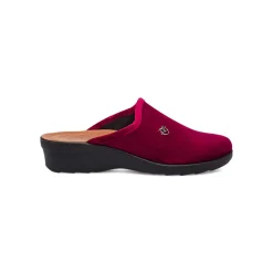 Clearance Pantofole bordeaux da Donna in pelle effetto velluto Donna Ciabatte Donna