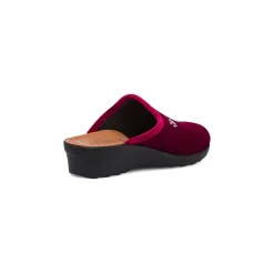 Clearance Pantofole bordeaux da Donna in pelle effetto velluto Donna Ciabatte Donna