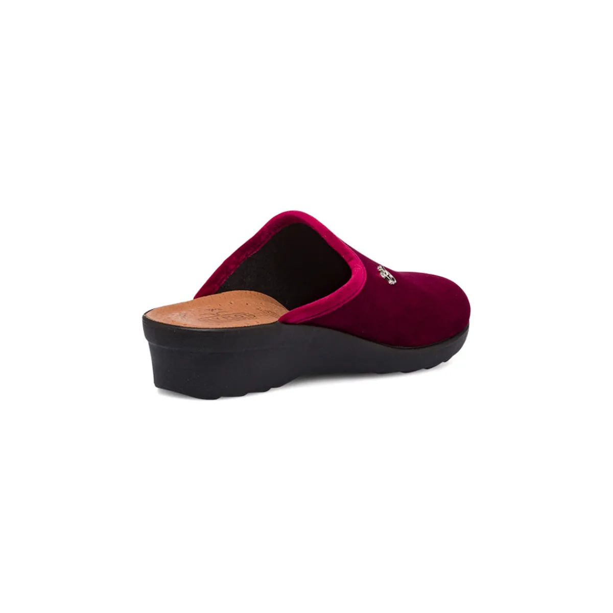 Clearance Pantofole bordeaux da Donna in pelle effetto velluto Donna Ciabatte Donna