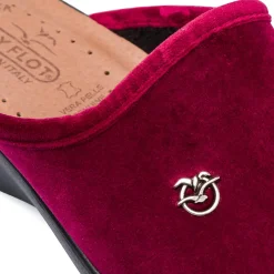 Clearance Pantofole bordeaux da Donna in pelle effetto velluto Donna Ciabatte Donna
