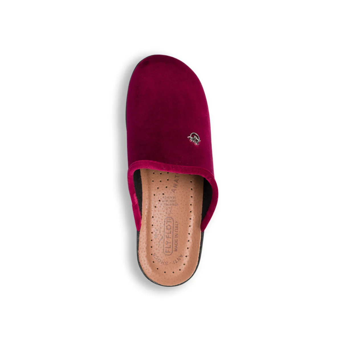 Clearance Pantofole bordeaux da Donna in pelle effetto velluto Donna Ciabatte Donna