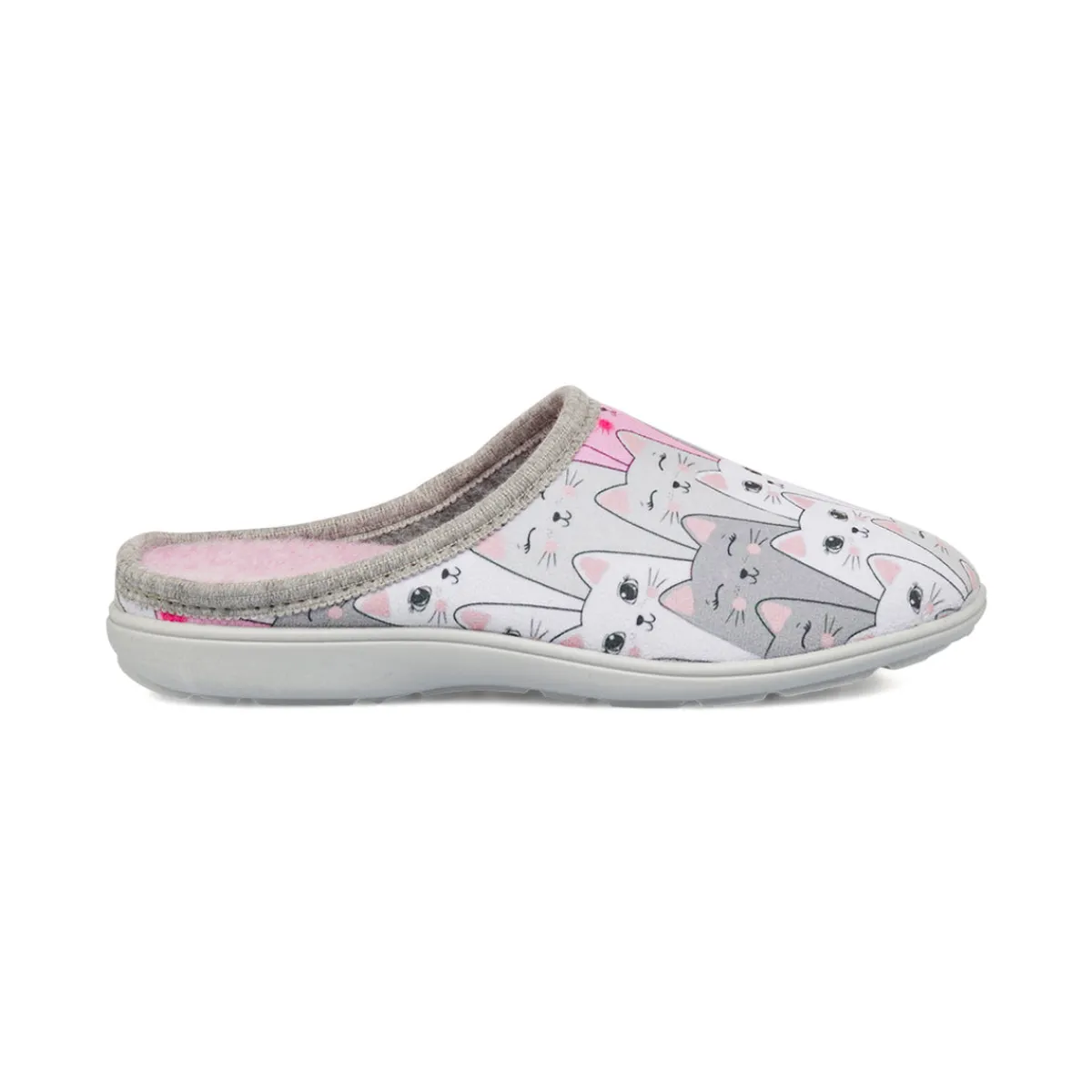 Outlet Pantofole con stampa gatti rosa e grigi da Donna Donna Ciabatte Donna
