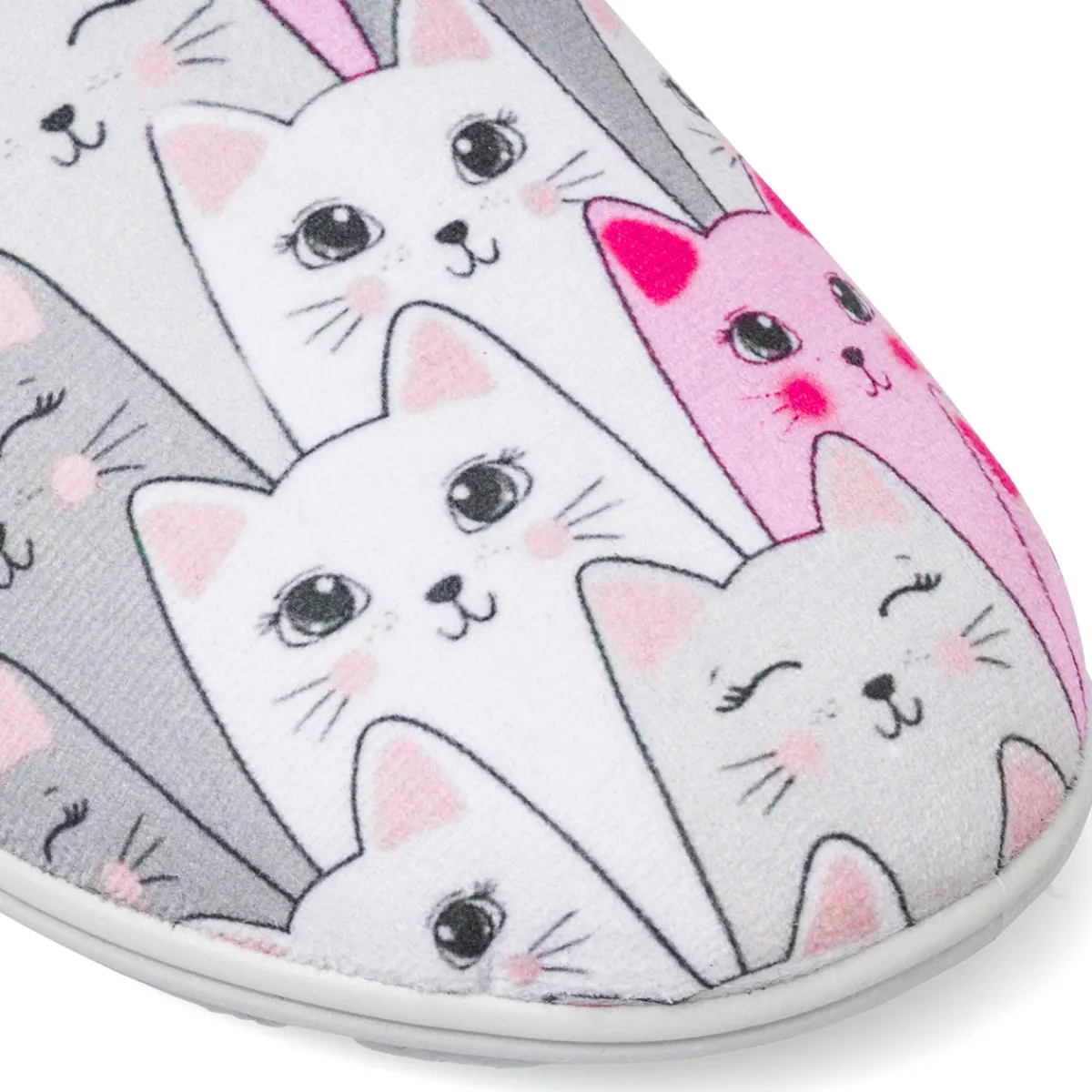 Outlet Pantofole con stampa gatti rosa e grigi da Donna Donna Ciabatte Donna