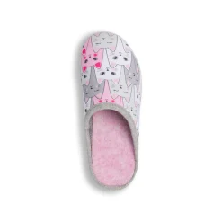 Outlet Pantofole con stampa gatti rosa e grigi da Donna Donna Ciabatte Donna