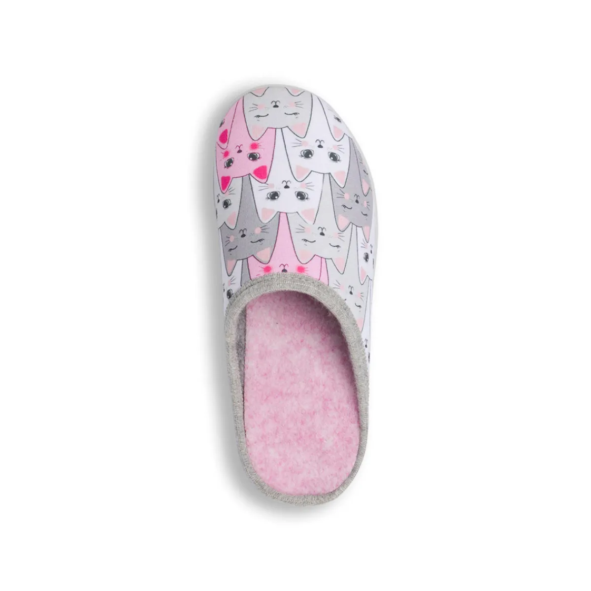 Outlet Pantofole con stampa gatti rosa e grigi da Donna Donna Ciabatte Donna