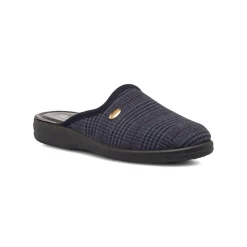 New Pantofole da Uomo blu con dettaglio a quadri Uomo Ciabatte & Pantofole