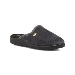 Clearance Pantofole da Uomo in tessuto grigio effetto ciniglia Uomo Ciabatte & Pantofole