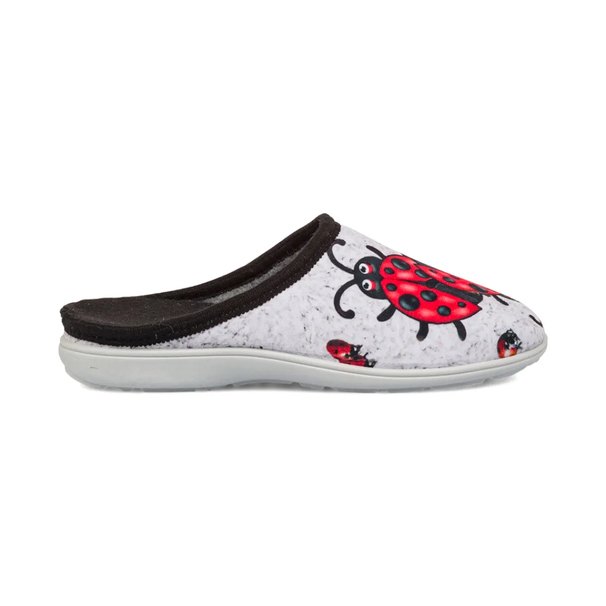 New Pantofole grigie con stampa coccinella da Donna Donna Ciabatte Donna