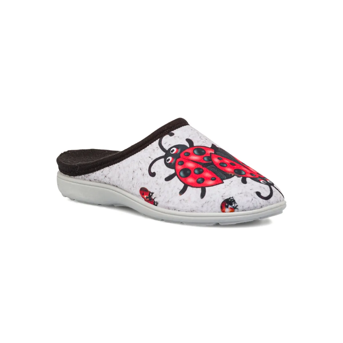 New Pantofole grigie con stampa coccinella da Donna Donna Ciabatte Donna