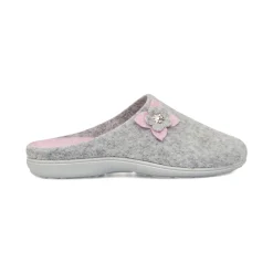 Discount Pantofole grigie da Donna con fiore rosa Donna Ciabatte Donna
