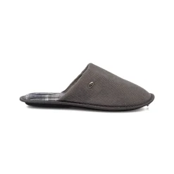 Outlet Pantofole grigie da Uomo in tessuto a coste Uomo Ciabatte & Pantofole