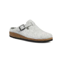 Discount Pantofole grigie in tessuto da donna con cinturino e fibbia Donna Ciabatte Donna