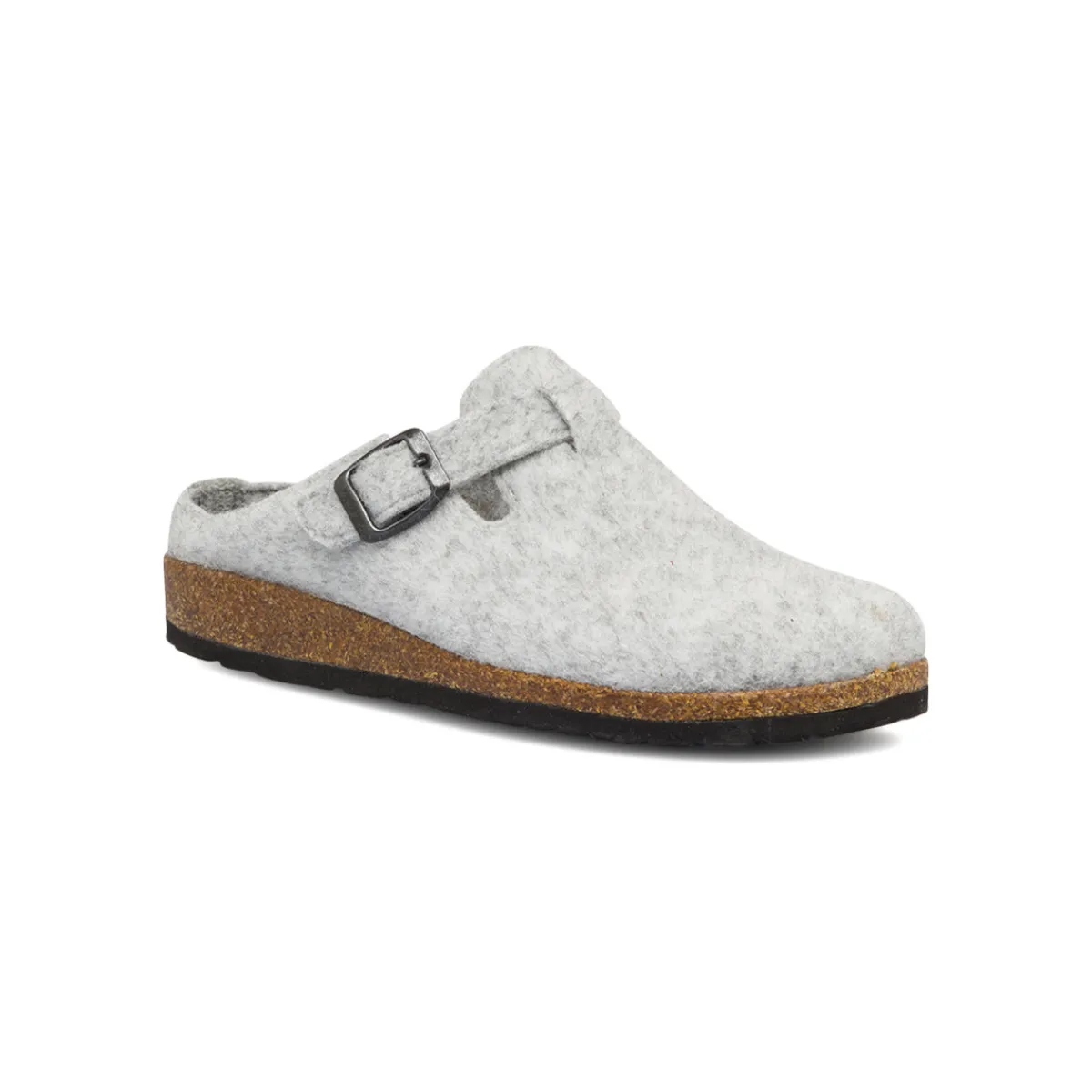 Discount Pantofole grigie in tessuto da donna con cinturino e fibbia Donna Ciabatte Donna