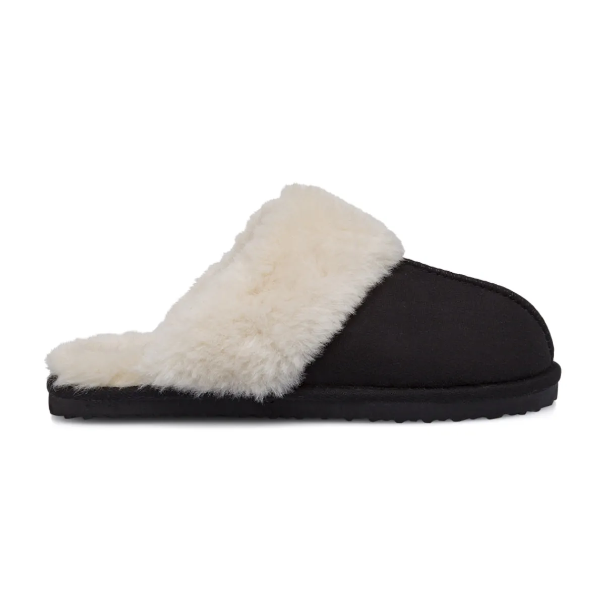 Hot Pantofole nere da Donna con interno in morbida pelliccia Donna Ciabatte Donna