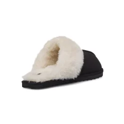 Hot Pantofole nere da Donna con interno in morbida pelliccia Donna Ciabatte Donna