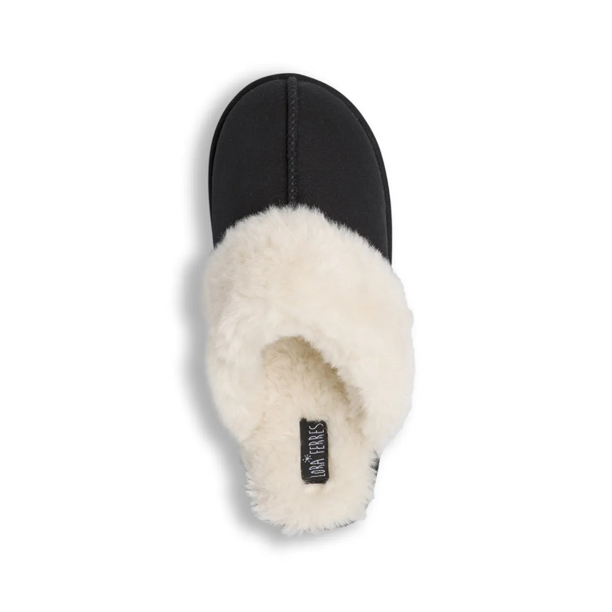 Hot Pantofole nere da Donna con interno in morbida pelliccia Donna Ciabatte Donna