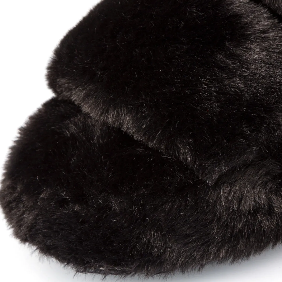 Clearance Pantofole nere da donna in pelliccia sintetica Donna Ciabatte Donna