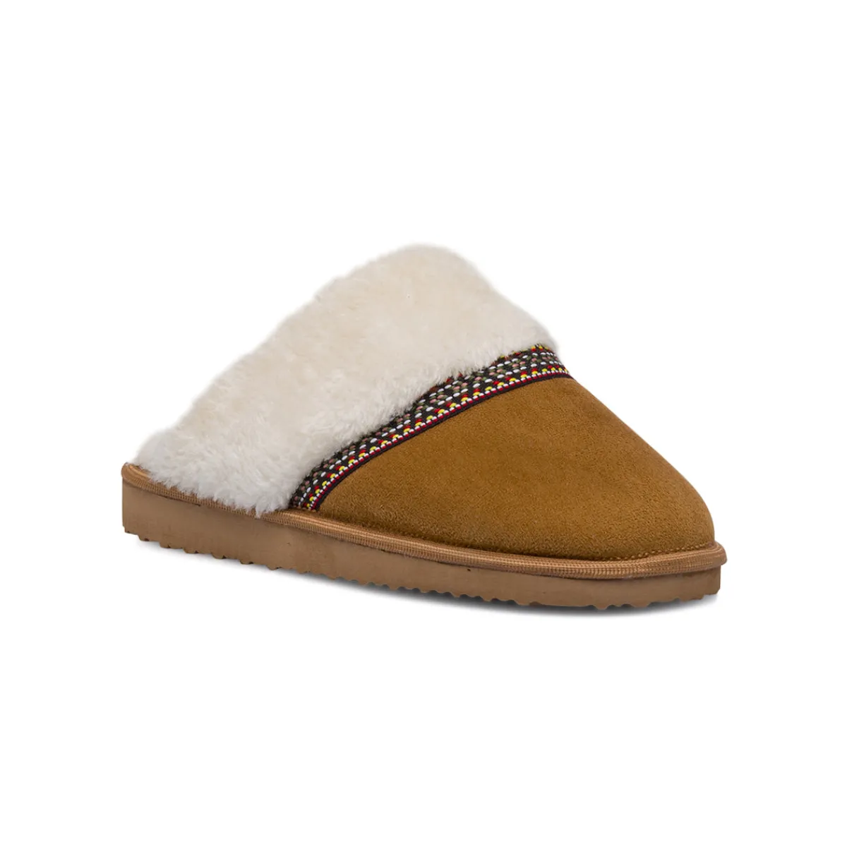 Discount Pantofole ocra da Donna con interno in pelliccia sintetica Donna Ciabatte Donna