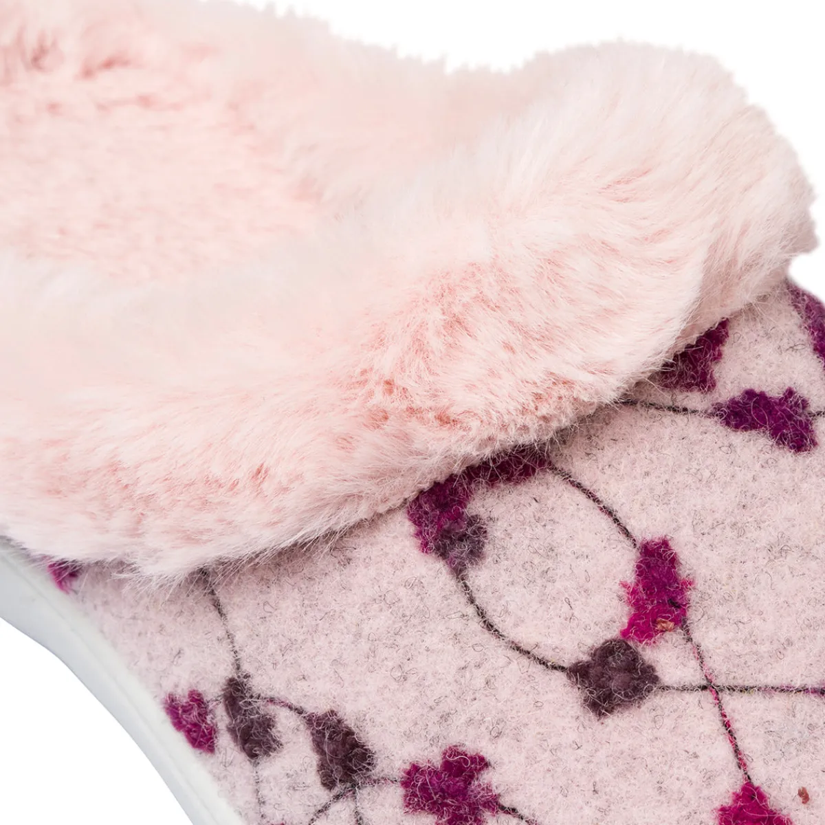 New Pantofole rosa da Donna in tessuto con pelo sintetico Donna Ciabatte Donna