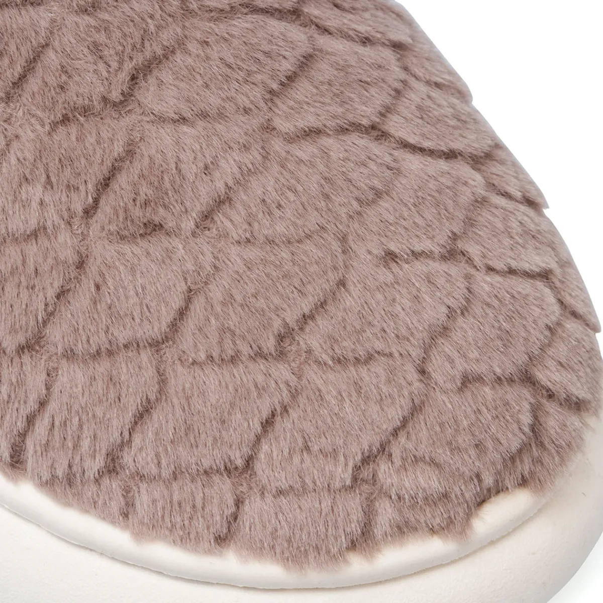 Online Pantofole taupe da donna in pelliccia sintetica Donna Ciabatte Donna