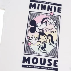 Pigiama corto bianco e rosa da bambina con stampa Minnie Bambino Pigiami Bambino