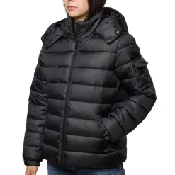 Sale Piumino nero da donna con chiusura a zip Donna Giacche E Cappotti Donna|Abbigliamento Moda Donna