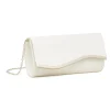 Clearance Pochette bianca da Donna con dettaglio in metallo e catena Donna Clutch & Pochette|Scarpe Eleganti