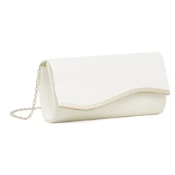 Clearance Pochette bianca da Donna con dettaglio in metallo e catena Donna Clutch & Pochette|Scarpe Eleganti