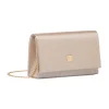 Pochette da donna champagne con glitter con logo dorato Donna Clutch & Pochette