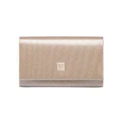 Pochette da donna champagne con glitter con logo dorato Donna Clutch & Pochette