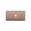 Sale Pochette da donna oro rosa con glitter con logo Donna Clutch & Pochette|Scarpe Eleganti