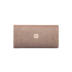 Sale Pochette da donna oro rosa con glitter con logo Donna Clutch & Pochette|Scarpe Eleganti