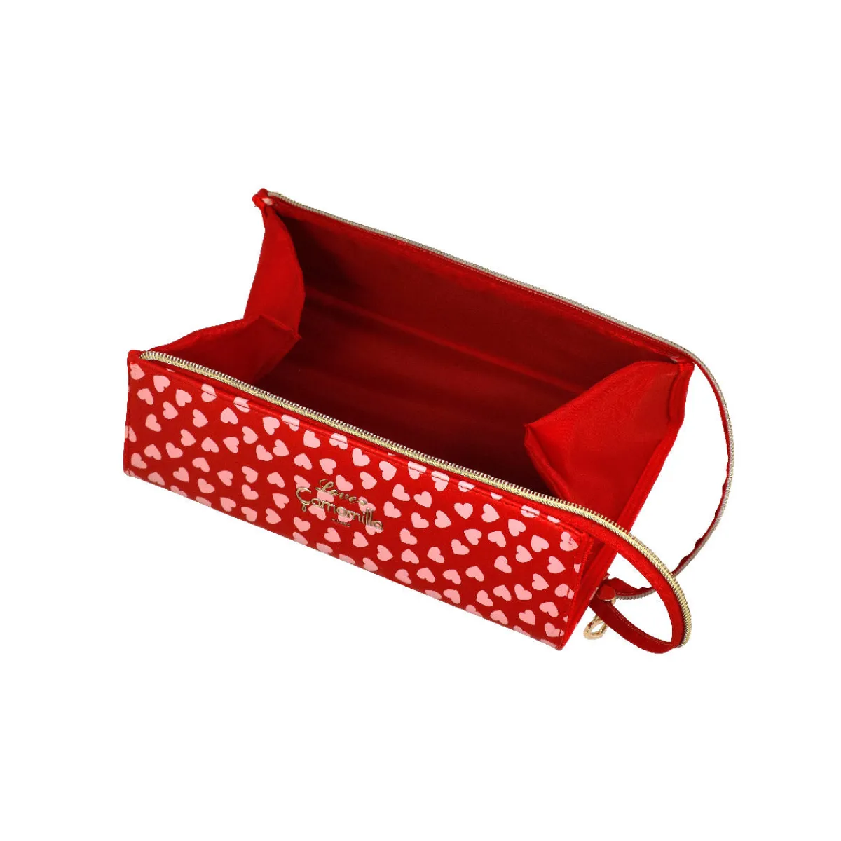 Sale Pochette rossa da Donna con stampa cuori Donna Beauty Case E Trousse