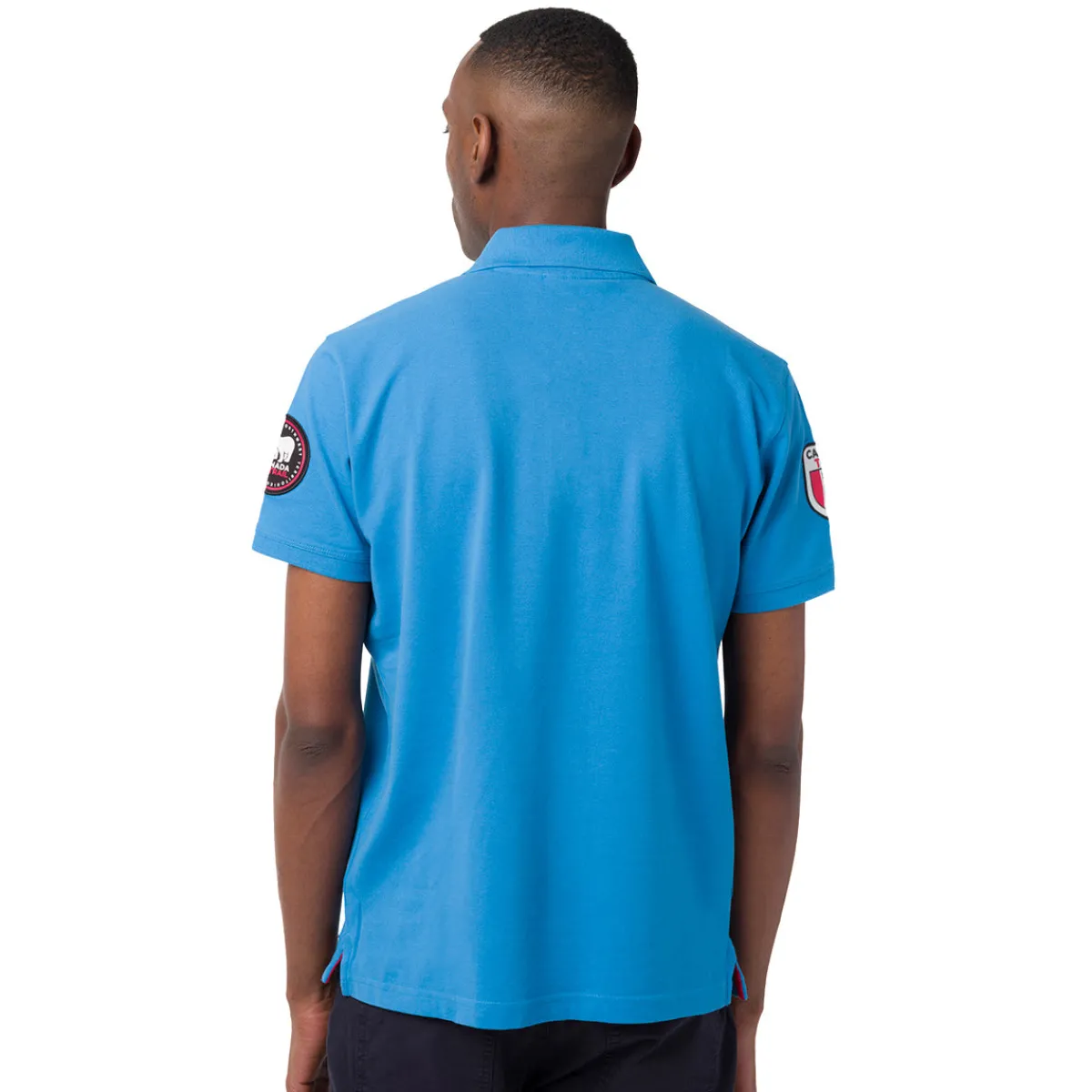 New Polo Azzurra da Uomo in Cotone con Ricami e dettagli Uomo Abbigliamento Canada Trail|Polo Uomo