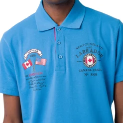 New Polo Azzurra da Uomo in Cotone con Ricami e dettagli Uomo Abbigliamento Canada Trail|Polo Uomo