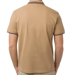 Polo Beige da Uomo in Cotone con Dettagli Bianchi e Logo Ricamato Uomo Abbigliamento Navy Sail|Polo Uomo