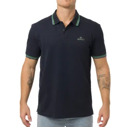 Sale Polo blu da Uomo con dettaglio verde fluo Uomo Polo Uomo|Abbigliamento Sportivo Uomo