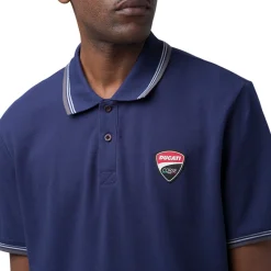 Outlet Polo blu navy da Uomo in cotone con logo Uomo Abbigliamento Ducati|Polo Uomo