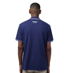 Outlet Polo blu navy da Uomo in cotone con logo Uomo Abbigliamento Ducati|Polo Uomo