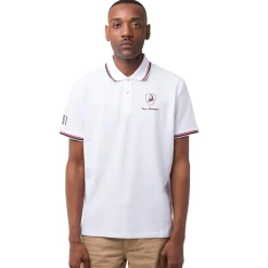 Best Polo da uomo bianca con dettagli rossi e blu Uomo Polo Uomo|Abbigliamento Sportivo Uomo
