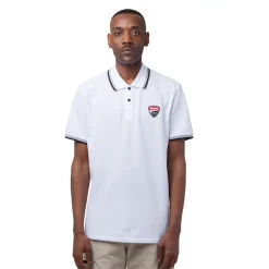 Best Polo da uomo bianca in cotone con logo in gomma Corse Uomo Abbigliamento Ducati|Polo Uomo