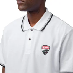 Best Polo da uomo bianca in cotone con logo in gomma Corse Uomo Abbigliamento Ducati|Polo Uomo