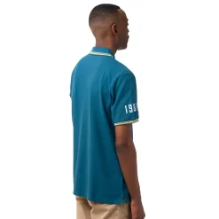 Online Polo da uomo blu ottanio con dettagli giallo e logo Uomo Polo Uomo|Abbigliamento Sportivo Uomo