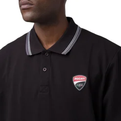 Online Polo nera da Uomo in cotone con logo Corse Uomo Abbigliamento Ducati|Polo Uomo