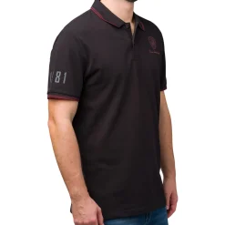 Online Polo nera da uomo con logo Uomo Polo Uomo