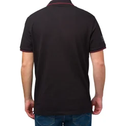 Online Polo nera da uomo con logo Uomo Polo Uomo