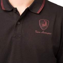 Online Polo nera da uomo con logo Uomo Polo Uomo