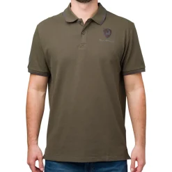 Discount Polo verde militare da uomo con logo Uomo Polo Uomo|Abbigliamento Sportivo Uomo