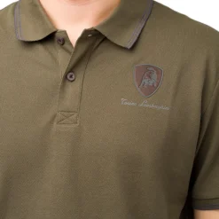 Discount Polo verde militare da uomo con logo Uomo Polo Uomo|Abbigliamento Sportivo Uomo