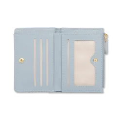 Portafoglio azzurro da Donna con dettagli effetto paglia e logo Donna Portafogli Donna